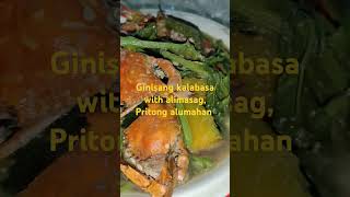 Ginisang kalabasa with alimasag Pritong alumahan food cooking foodlover yummyfood pinoyfood [upl. by Ahsyekal247]