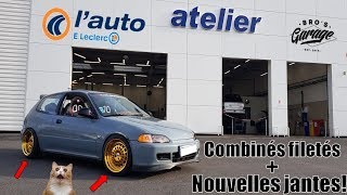 On pose les combinés et les nouvelles jantes  Bros Garage [upl. by Aerdnaid323]