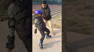 Father helping son😭😲trollface 1stday viral speedskating professional inlineskate indianskater [upl. by Glynnis]