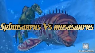 Mosasaurus Vs spinosaurus with healthbars [upl. by Eahsat]