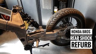 Honda Bros NT400 Restoration Project Part 15 Rear shock refurbishment [upl. by Proctor]