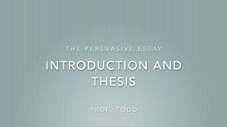 Persuasive Essay Introduction and Thesis [upl. by Falzetta]