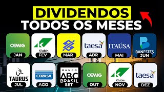 CARTEIRA DE AÃ‡Ã•ES PARA RECEBER DIVIDENDOS TODOS OS MESES  ESTRATÃ‰GIA BARSI DE RENDA PASSIVA [upl. by Aholla]