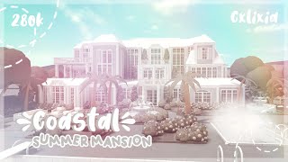 Coastal 🐚 Summer Mega Mansion Exterior  Bloxburg House Build [upl. by Askwith]