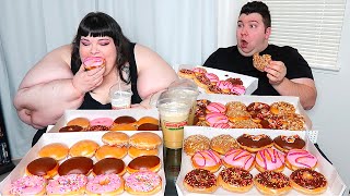 10000 Calorie Donut Challenge With Hungry Fat Chick • MUKBANG [upl. by Brinna]