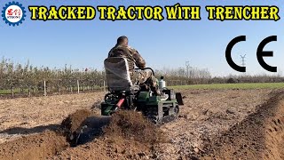 50HP Tracked Tractor With Ditching Trencher Machine [upl. by Alyworth]