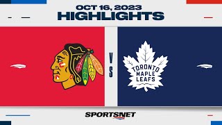 NHL Highlights  Blackhawks vs Maple Leafs  October 16 2023 [upl. by Enilraep]