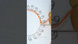 Trendy neckline stitch hand embroidery pattern tutorial [upl. by Franciscka]