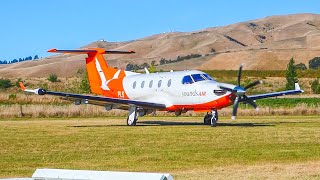 Sounds Air Pilatus PC12 Departing from a Grass runway  Omaka Aerodrome [upl. by Soneson]