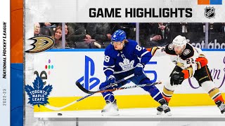 Ducks  Maple Leafs 1213  NHL Highlights 2022 [upl. by Hannahsohs877]