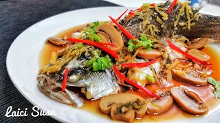 Resepi Ikan Siakap Stim Halia Paling Simple [upl. by Tamra495]