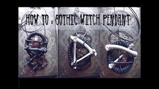 DIY  Gothic Witch Pendant I Crystal and Bones Necklace I Mademoiselle Tineoidea [upl. by Gere]