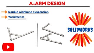 AArm Design  Control Arm  Double Wishbone Suspension  Solidworks [upl. by Dnaltiak]