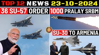 Indian Defence Updates  36 Su57 Order1000 Pralay MissilesSu30 To ArmeniaINS Chakra3 by 2028 [upl. by Aidroc488]