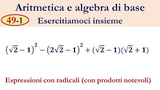 491 Espressioni con radicali con prodotti notevoli [upl. by Antony]