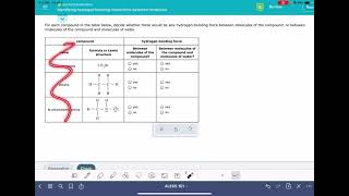 ALEKS Identifying hydrogen bonding interactions between molecules [upl. by Brodench]