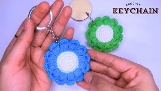 Crochet keychain  crochet cute keychain  crochet flower  crochet flower keychain [upl. by Aerdnu]