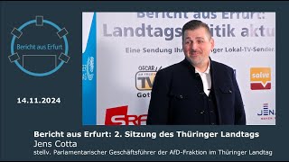 Bericht aus Erfurt 2 Sitzung des Thüringer Landtages  Jens Cotta AfDFraktion [upl. by Noeruat617]