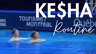 Kesha Duet at 2024 Canadian Masters Artistic Swimming Championship in Montreal [upl. by Naivaj855]