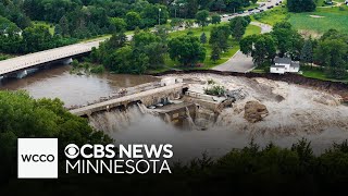 Minnesota Gov Tim Walz tours Rapidan Dam damage [upl. by Fiester]