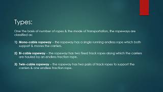 AERIAL ROPE WAY SYSTEM OF HAULAGE  TYPES OF AERIAL ROPE WAY AND APPLICABILITY IN UNDERGROUND MINES [upl. by Arac514]