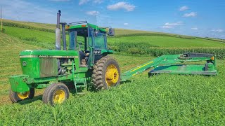 Mowing 3rd Crop Alfalfa [upl. by Eibrad]