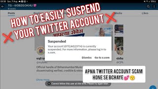 StepbyStep Suspending Your Twitter Account Safely  Unsuspend Twitter Account  100 Working 💕 [upl. by Weinstock328]