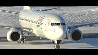 Sundor EL AL Boeing 737800 Landing at Wintry Rovaniemi Airport [upl. by Germaine]