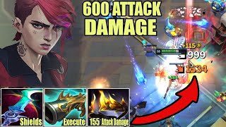 Vi but I have 600 attack damage and its BROKEN 33 kills [upl. by Lundin514]