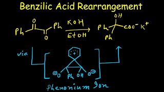 Benzilic Acid Rearrangement  Mechanism  Benzil  Phenonium Ion  12shift Organic Chemistry [upl. by Lazaro]