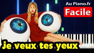 Angèle Je veux tes yeux  Piano Cover Tutorial Karaoké Paroles [upl. by Arnoldo]