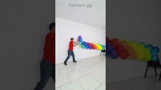 Doble arcoiris de globos 😍 ARCO DE GLOBOS SIN ESTRUCTURA  gustavo gg gustavo gg [upl. by Wehner]