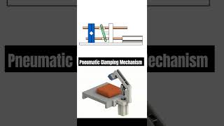 Pneumatic Clamping Mechanism 📌 mechanism pneumatics design3d [upl. by Doi]