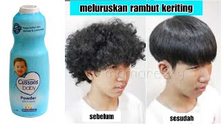 Trik jitu meluruskan rambut menggunakan bedak bayi [upl. by Nellek]