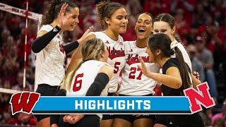 Wisconsin at Nebraska  Highlights  Big Ten Volleyball  Oct 21 2023 [upl. by Wolf]