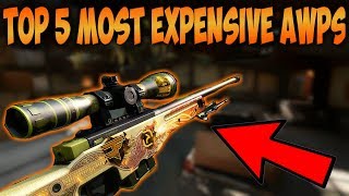 CSGO  TOP 5 MOST EXPENSIVE AWP SKINS [upl. by Ynogoham858]