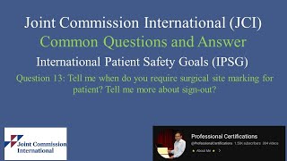 JCI QA 13International Patient Safety Goals IPSG [upl. by Seiber]