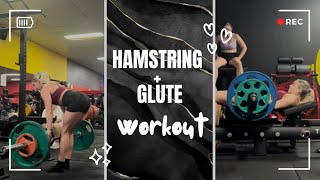 Hamstring amp Glute Workout weight lifting growing muscle getting stronger 2 gym chicks [upl. by Irehj]