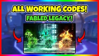 ALL WORKING CODES IN FABLED LEGACY 2024 [upl. by Atilahs697]