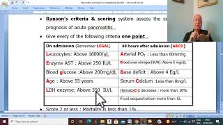 Pancreatic Disorders in Arabic 2  Acute Pancreatitis  part 2  Ransons Criteria  by Dr Wahdan [upl. by Sweyn]