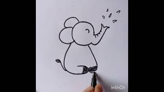 Elephant drawing easydrawingforkidsstepbystep [upl. by Oliana378]