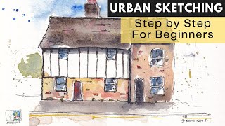 Urban Sketching for Beginners  Step by Step  Tutorial [upl. by Zeuqirdor706]