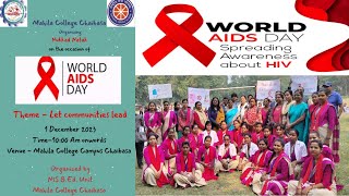 Celebrated Worlds AIDS Day in Mahila College Chaibasa  1 December 2023 AIDSAwareness [upl. by Elicec718]