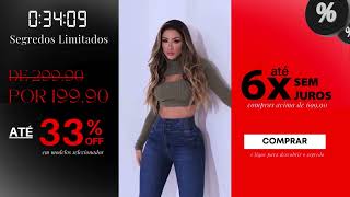 CALÇA JEANS FLARE CÓS MODELADOR COM ELÁSTICO [upl. by Silecara]