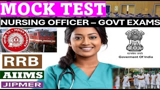 54 RRB AIIMS MOCK TEST SERIES NURSING POFFICER EXAMS [upl. by Oilime680]