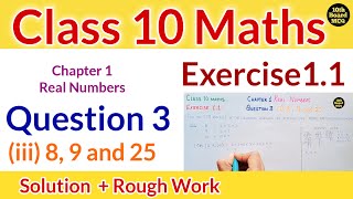 find lcm and hcf of 8 9 25 by prime factorization method  class 10 maths exercise 11 question 3 [upl. by Damiano]