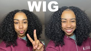 😜NATURAL VPART WIG BEGINNER FRIENDLY INSTALL  CURLYME HAIR [upl. by Hollerman]