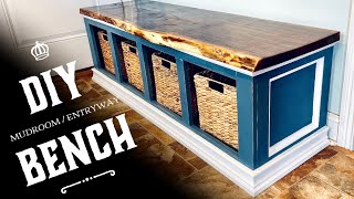 Build A Entry Mudroom Bench Easy DIY Build With Cut List [upl. by Yraccaz642]