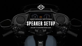 How to Setup and Configure Speakers using Skyline OS  2024 HarleyDavidson Road Glide [upl. by Goles]