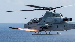 AH1Z Viper amp UH1Y Venom Live Fire Training off the Coast [upl. by Atinwahs]